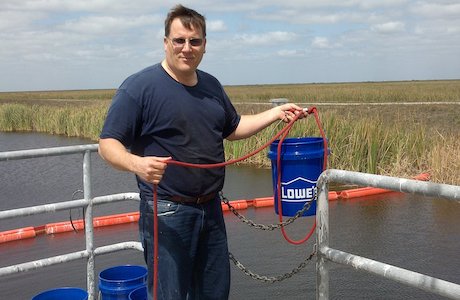 Dr. Alan Wright monitors water quality